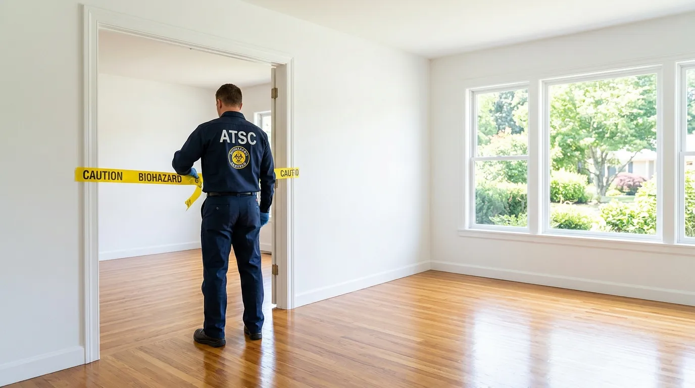 Certified biohazard cleanup crew performing Crime Scene Cleanup in Acushnet